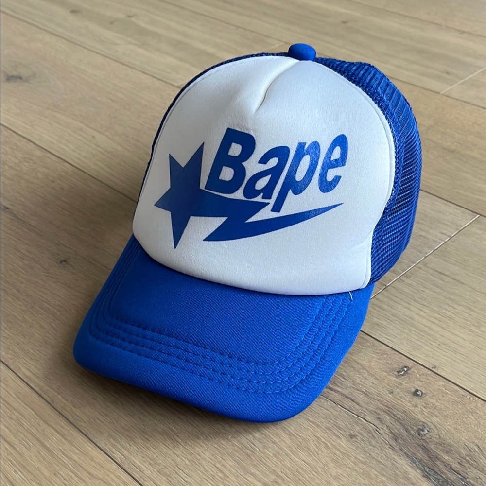 Bape Blue and White Trucker Hat